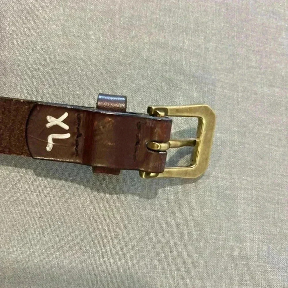 “LA Martina” Men’s Skinny Leather Braided Belt w/ Brass Hardware Size XL - Picture 7 of 10